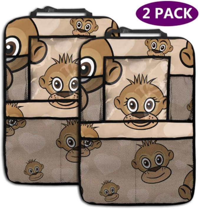 Asiento trasero Organizador del coche Monos lindos Disfrutando del amor