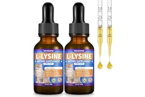 WEALLIN L-lysine Supplement for Cats, Immune Support for Cats, Support for Feline Respiratory, Sneezing, Runny Nose, Eye Function, Helps Strengthen Natural Defenses, Chicken Flavor, 120 ml/4 Fl Oz