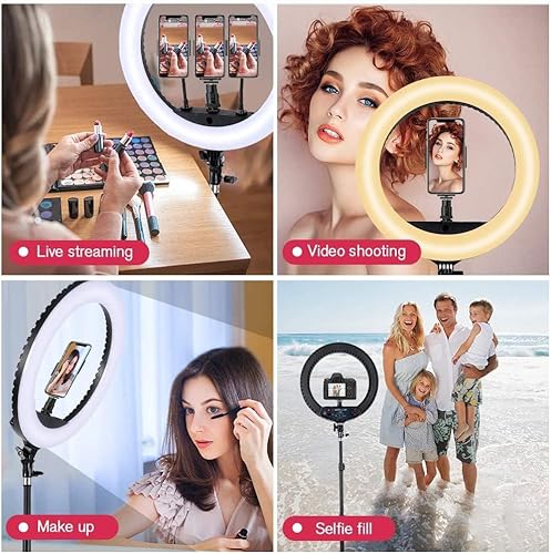 18 inch LED Ring Light with Tripod Stand Dimmable Makeup Selfie