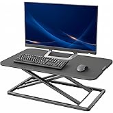 VIVO Economy Single Top Height Adjustable 29 inch Standing Desk Converter, Sit Stand Tabletop Monitor and Laptop Riser Platform Workstation, DESK-V000U