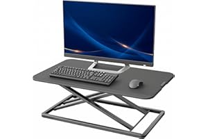 VIVO Economy Single Top Height Adjustable 74cm Standing Desk Converter, Sit Stand Tabletop Monitor and Laptop Riser Platform 