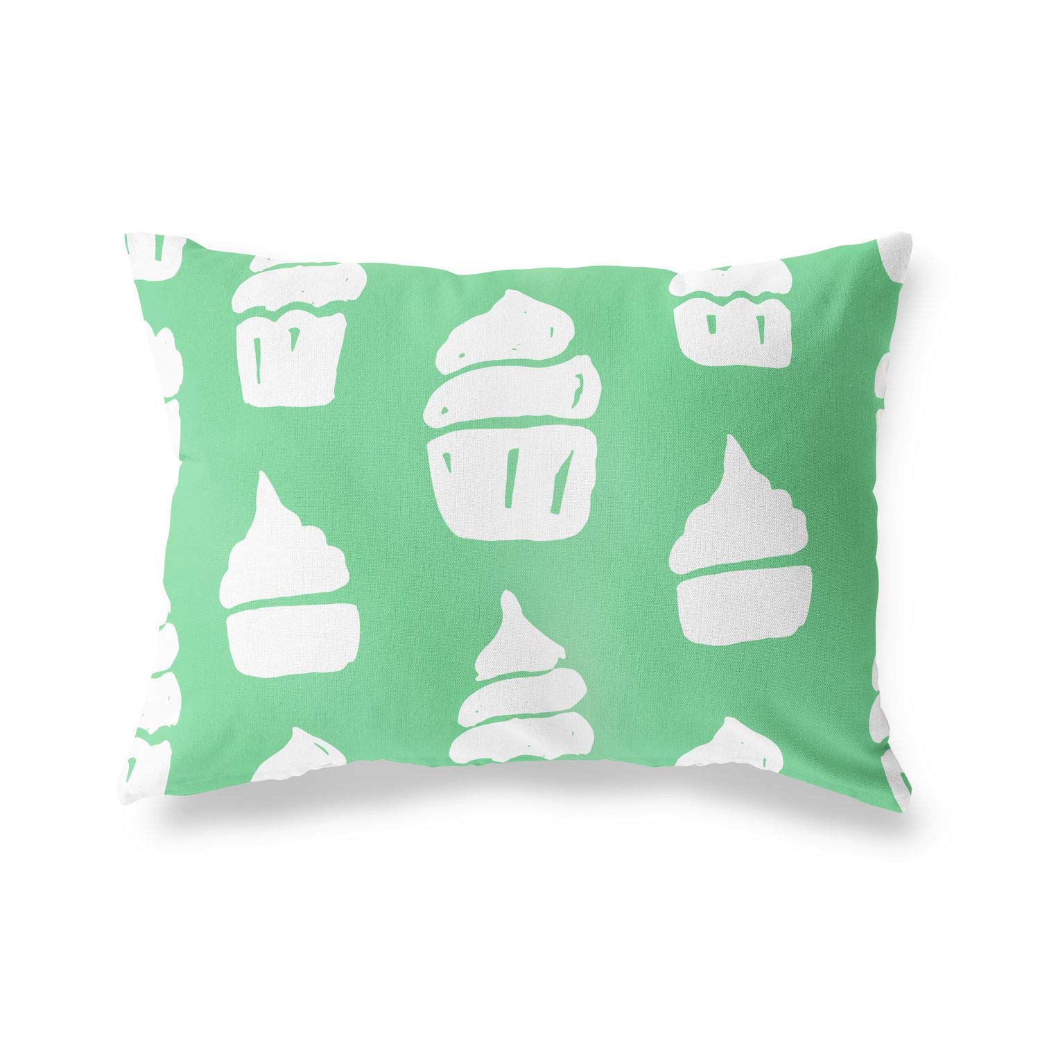 BonaMaison Decorative Cushion Cover, Petrol Green-White Throw Pillow Covers, Home Decorative Pillowcases for Livingroom, Sofa, Bedroom, Size: 45X60 Cm - Designed and Manufactured in Turkey