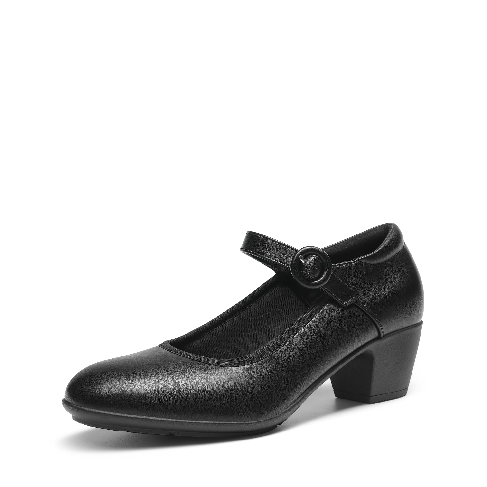 DREAM PAIRS Women's Pumps Low Chunky Mary Jane Heels Closed Toe Comfortable Work Dress Shoes