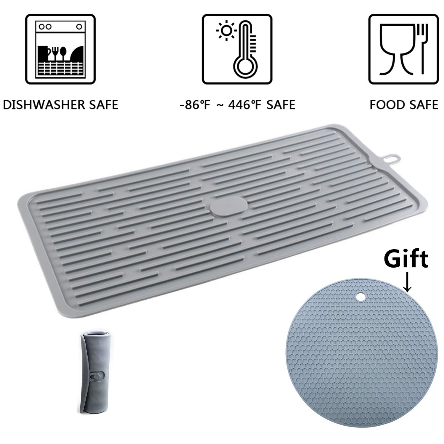 Best Dish Drain Round Mat For Kitchen Counter