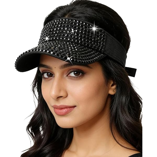 Black Barbie crystal sun visor hat beach river rave festival rhinestone sport unbranded | Accessories | Black Crystal Princess Crown Sun  main image 3