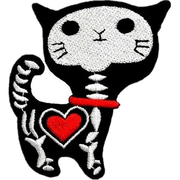 Pack Of 2 Shock Skeleton Skull X Ray Cat Kitty Funny Cartoon Diy Applique Embroidered Sew Iron On Patch Amazon Com Au Office School Supplies