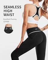 Cambivo Yoga Pants for Women High Waisted Leggings with Pockets Black view 6