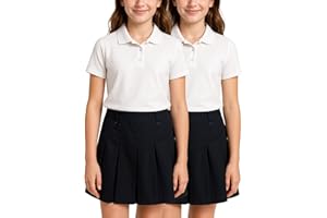 dELiA*s Girls Skorts - 2 Pack Breathable Pleated Twill School Uniform Skirts for Girls with Built-in Shorts (Sizes 4-16)