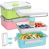 3 Pack Salad Lunch Box Food Storage