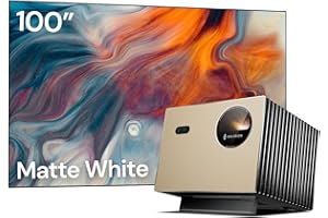 Valerion Indoor Cinema Package – Includes Valerion VisionMaster Pro 4K Projector + 100-inch Fixed Frame Projector Screen