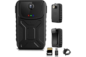 EASTFATKUN Compact 1080P FHD Body Camera with 130° Wide Angle, 64GB Built-in Memory, IP64 Waterproof, Motion Detection & Long Battery Life for Law Enforcement, Sports, Dash Cam, Biking [NO-Night Vision]
