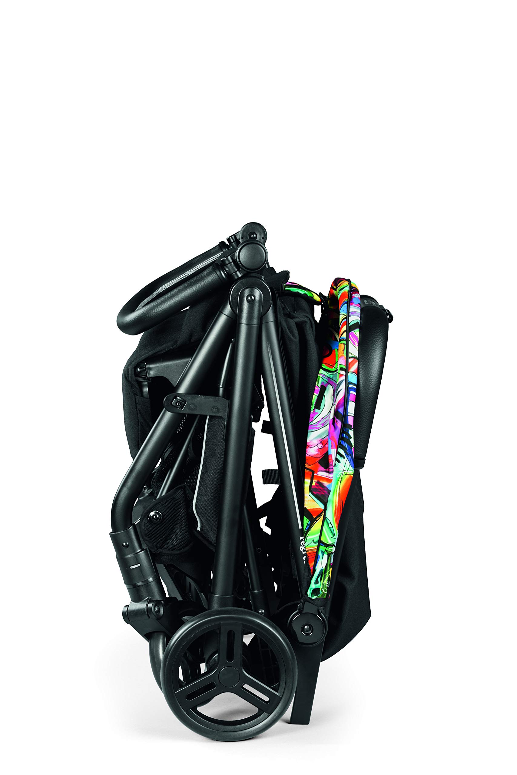 Peg Perego Selfie – Self-Folding, Light Weight, Compact Stroller – Compatible with All Primo Viaggio 4-35 Infant Car Seats - Made in Italy - Street Art (Black & Color)