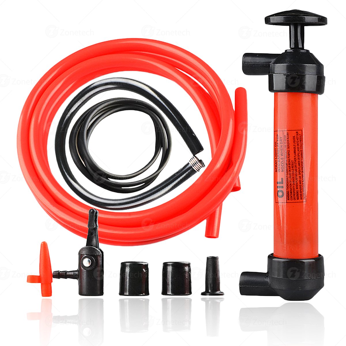 Zone Tech Siphon Fuel Liquid Transfer Pump Hand Gasoline, Oil, Liquid and Air Pump Travel