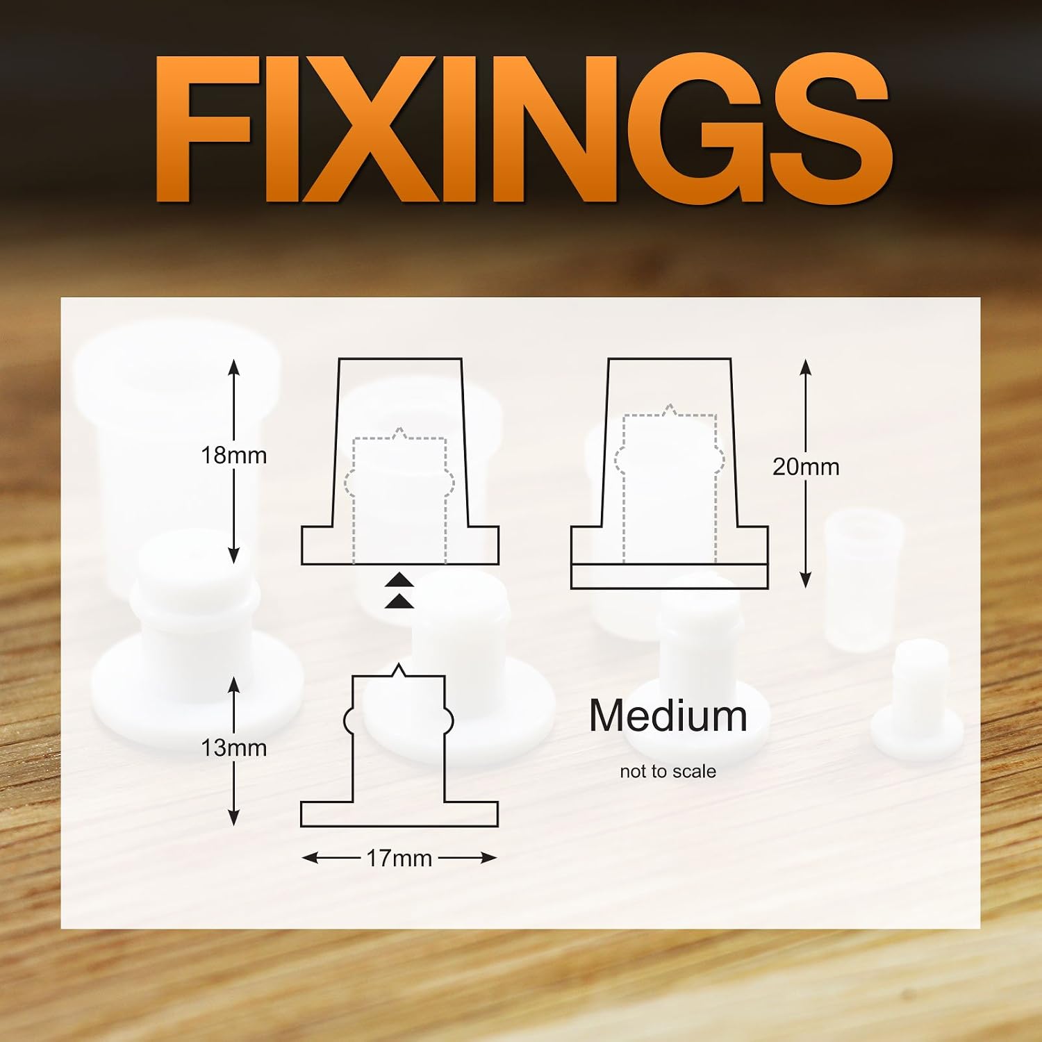 Medium Nylon Plastic Sign locators - Stand-Off Fixings (Pack of 25) - Image 3