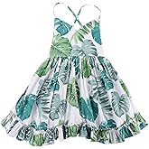 bebeone Toddler Vintage Floral Girls Strap Dress Summer Casual Cotton Tea Party Beach Sundress