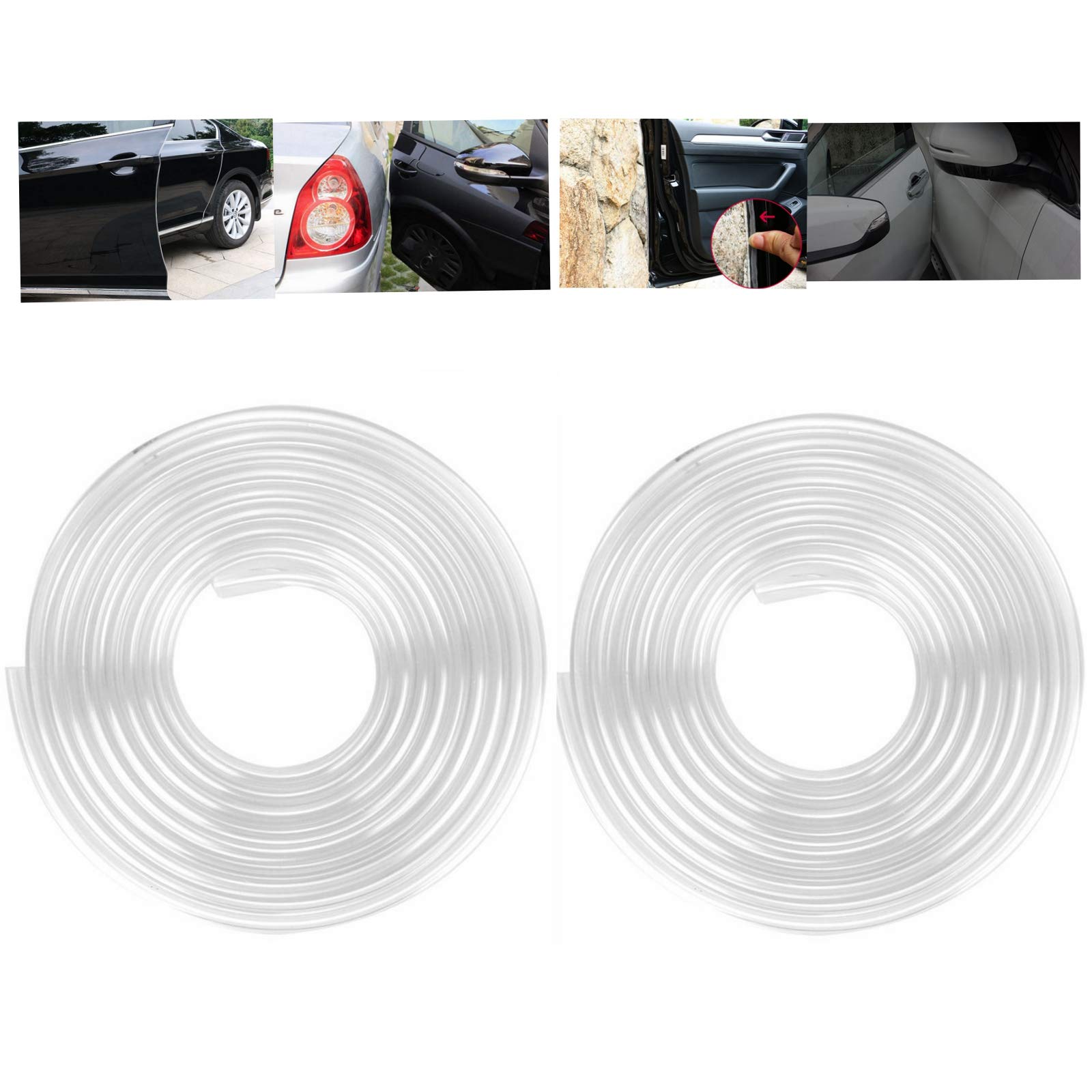 Car Door Protector Edge Guard, 5M Car Door Trim Seal Rubber Invisible Durable/Cleanly Remove/Design Easy DIY for Cars Metal Edges (White)