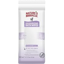 Amazon.com: Nature's Miracle Deodorizing Bath Wipes for Dogs, 100 ...