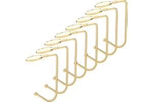 Sunshane 8 Pieces Christmas Stocking Holders Mantel Hooks Hanger Christmas Safety Hang Grip Stockings Clip for Christmas Party Decoration, Gold