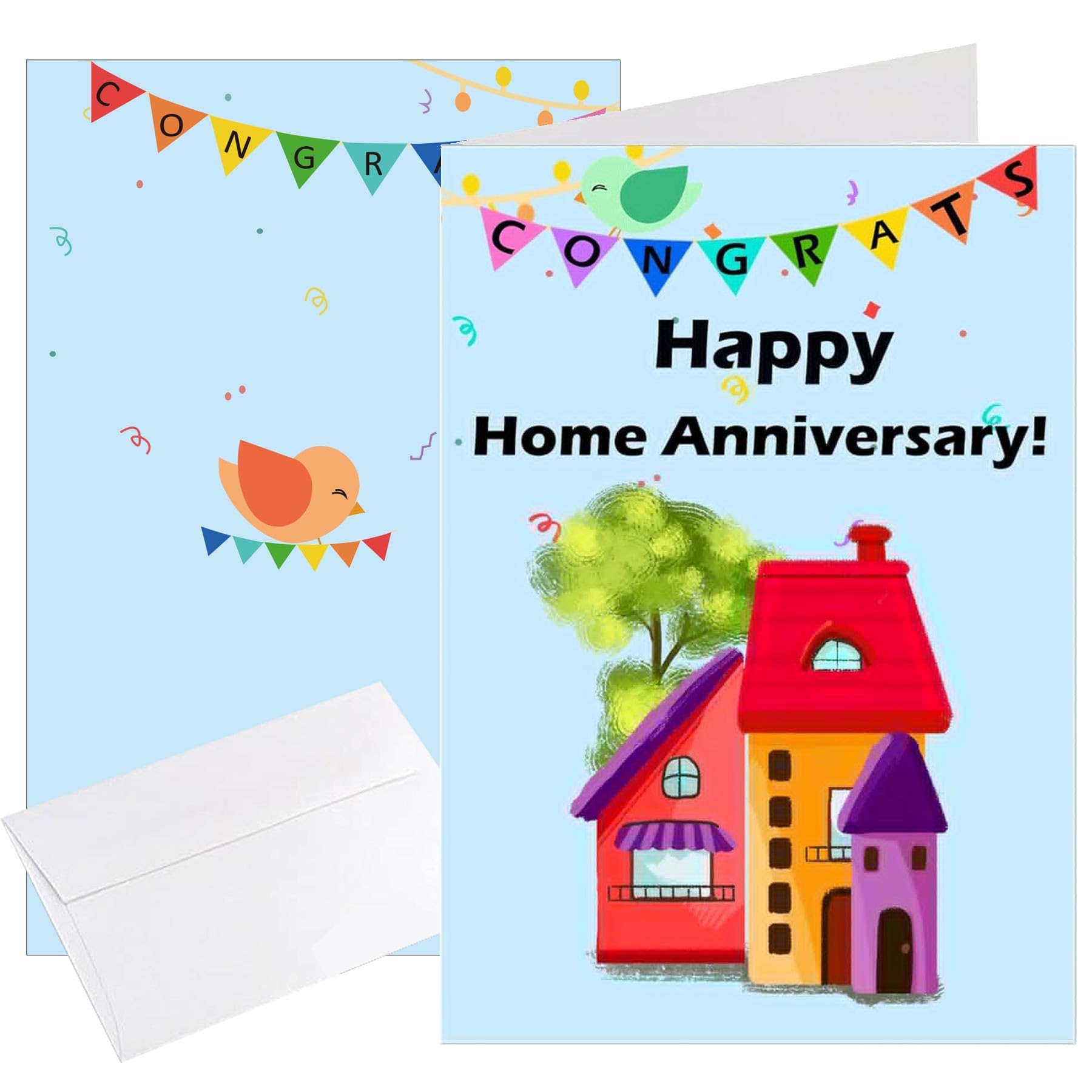 wootile Happy Home Anniversary Realtor Thank You Cards with Envelopes 24 Pcs Blank Greeting House Postcards Real Estate Thank You Notes Housewarming Card For Real Estate Agents Welcome New Home Gifts