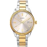 BUREI Mens Watches Fashion Stainless Steel Quartz Watches for Men,Waterproof Luxury Dress Design, Gifts for Men