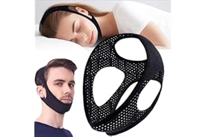 WELEQUT Chin Strap for Sleeping - Anti Snoring Devices, Effective Anti Snoring Solution, Adjustable Breathable Airflow Jaw Strap, Reusable,Skin-Friendly Comfortable Sleeping, Black