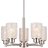 ALICE HOUSE 18.1" Dining Room Chandeliers, Brushed Nickel Contemporary Light Fixture for Foyer, Entryway and Living Room, ETL