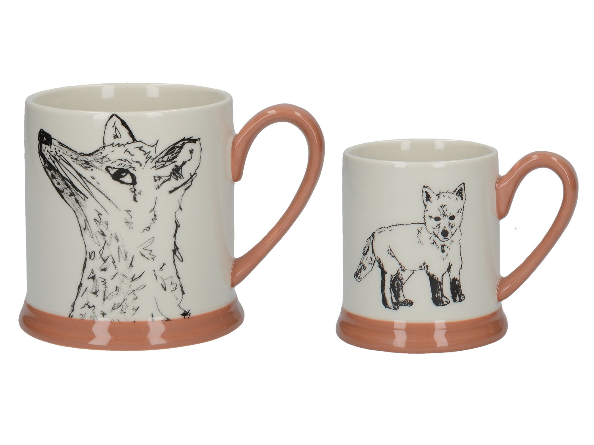 Creative Tops Into The Wild 'Little Explorers' Parent and Child Ceramic Printed Mugs - 'Fox and Cub' (Set of 2)