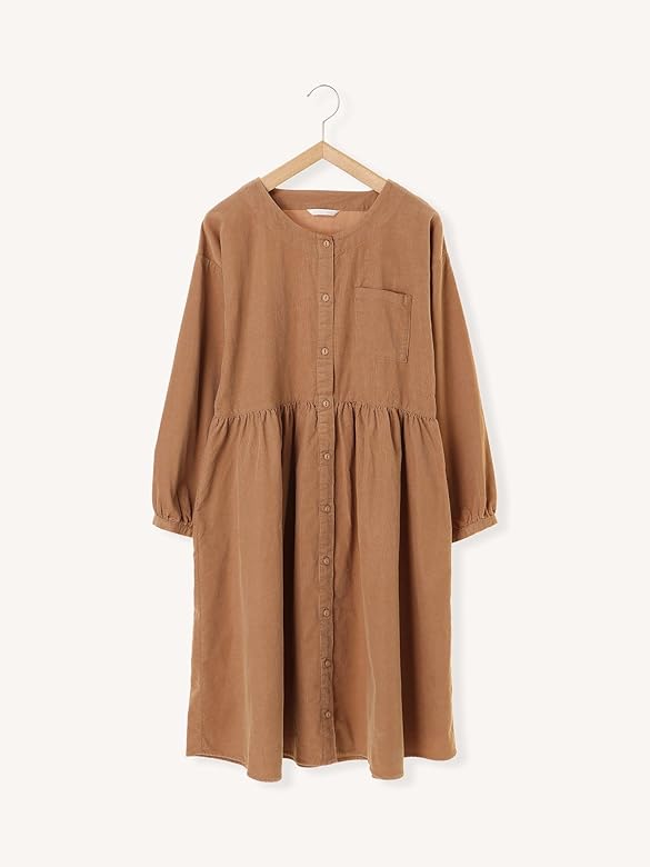 Amazon エヘカソポ Ehka Sopo コーデュロイワンピース スペシャルアイテム キャメル M ワンピース チュニック 通販