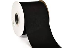 YAMA 3 inch Solid Grosgrain Ribbon Roll - 25 Yards for Gift Wrapping Ribbons, Black