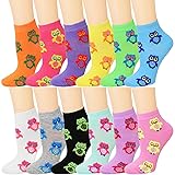 Falari 12 Pairs Women Novelty Ankle Socks Colorful
