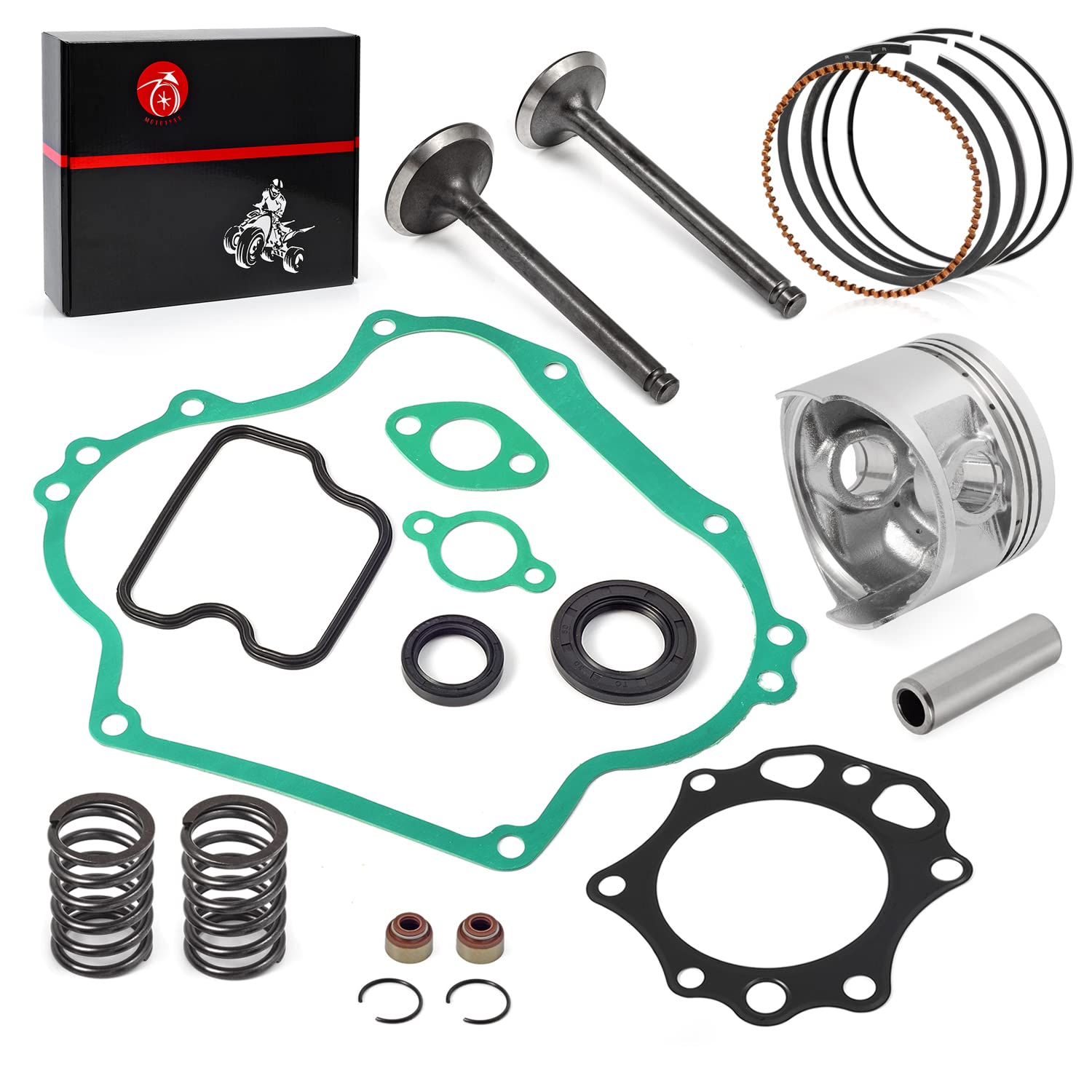 Photo 1 of 290cc FE290 Engine Rebuild Kit Oversize 0.25mm Piston & Ring Gasket Seal Intake Exhaust Valve Compatible with Club Car Golf Cart DS Predent 1016447 1016448 1023047-01