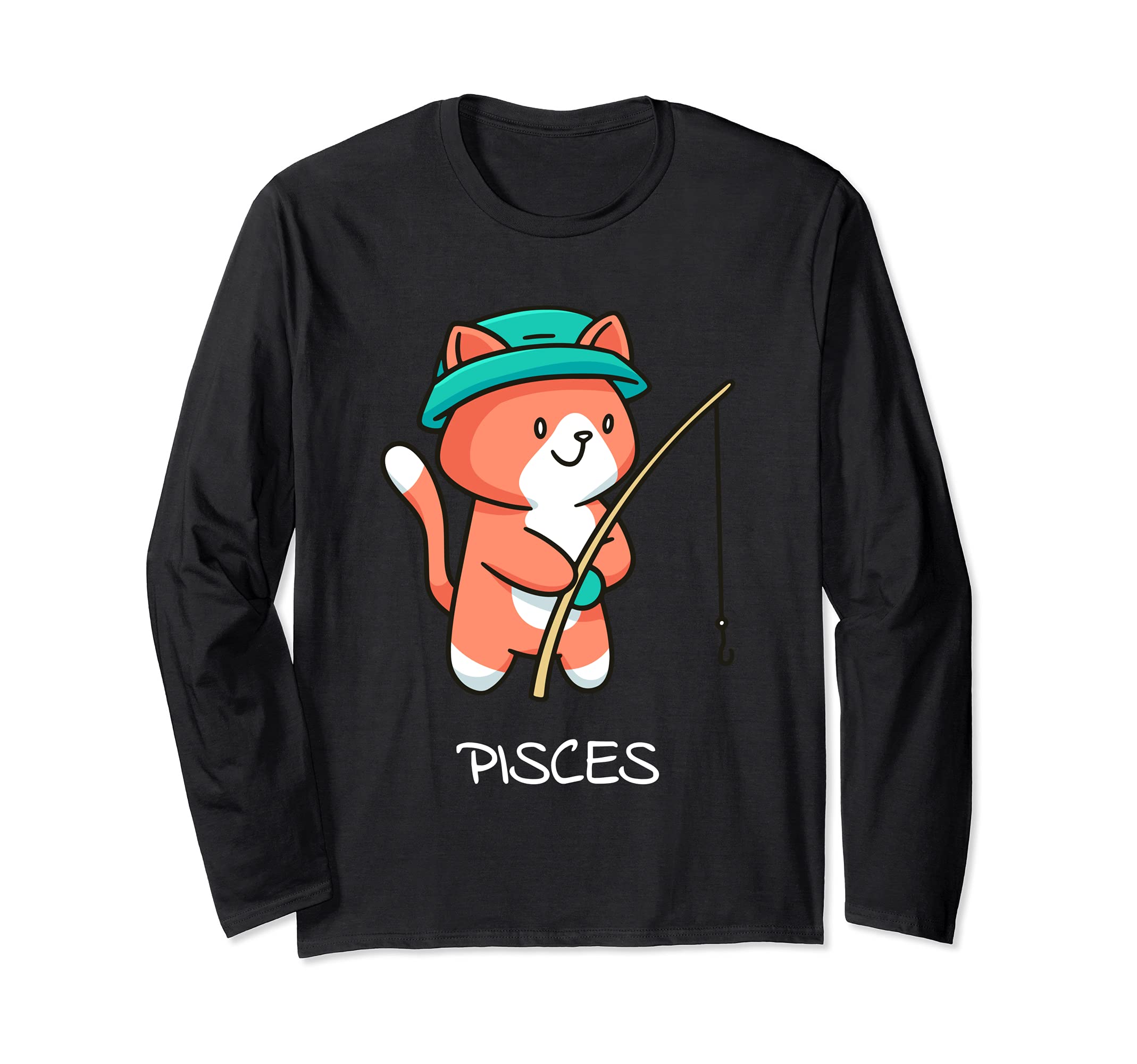 Pisces Cat Zodiac Signs Kawaii Astrology Cats Horoscope Long Sleeve T-Shirt