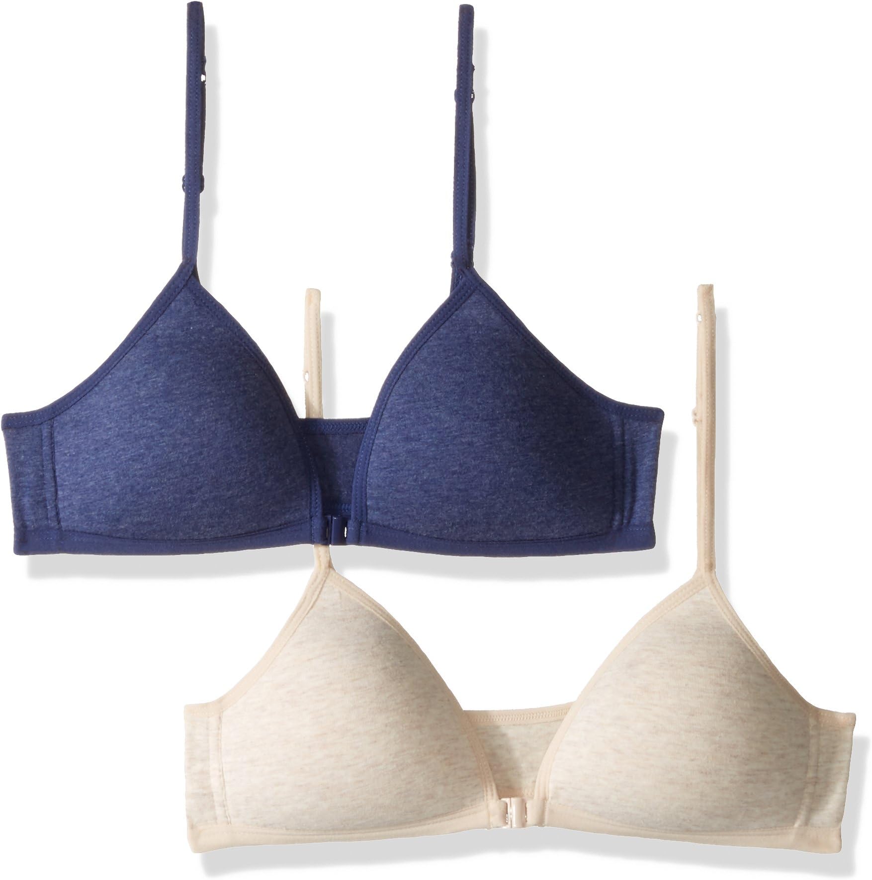 Trimfit Girls' Big Lightly Lined Wirefree Front Closure Cotton Bra (Pack of 2)