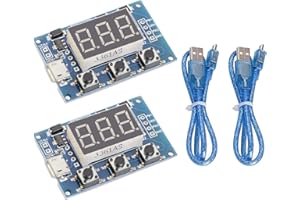 DAOKI 2Pack Signal Generator Board 2 Channal Adjustable PWM Pulse Frequency LED Display Signal Generator Module 1Hz-150KHz with Micro USB Cable