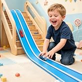 Flexible Race Track Compatible with Hot Wheels and Diecast 1/64th Cars | 15Ft Long Race Car Track for Kids Flex Tracks Roll Up Race Ramp Toy with Strong Suction Cups