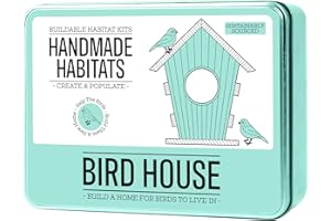 Gift Republic GR890000 Handmade Habitats Personalised Bird House Kit with 6-Pack Colouring Wooden Pencils, 20.5x15.5x6.5 cm, Multicoloured