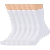 WiWi Womens Crew Socks Viscose Bamboo Casual Socks Super Soft Seamless Toe Sock Solid Cozy Calf Socks 6 Pairs