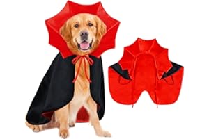 PAYHTOW Dog Halloween Costume Dog Vampire Costume Funny Pet Vampire Devil Cape Cloak Halloween Costumes for Small Medium Large X-Large Dogs Pets (Large)