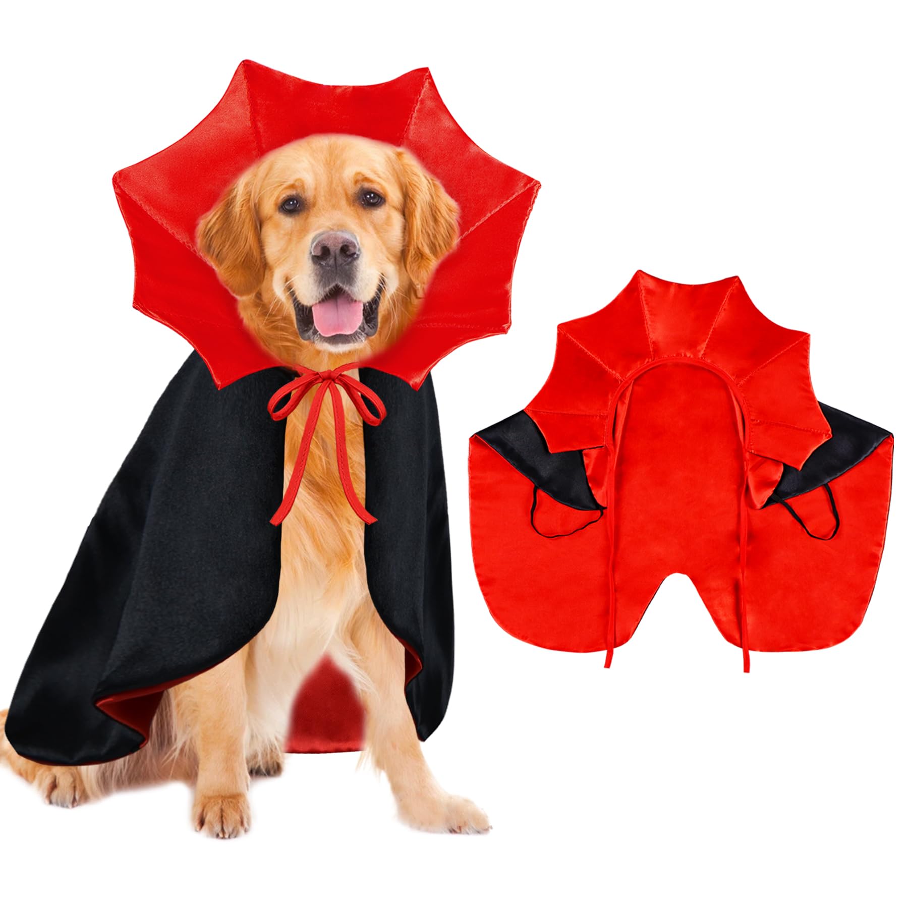 Photo 1 of PAYHTOW Dog Halloween Costume Dog Vampire Costume Funny Pet Vampire Devil Cape Cloak Halloween Costumes for Small Medium Large X-Large Dogs Pets (Large)