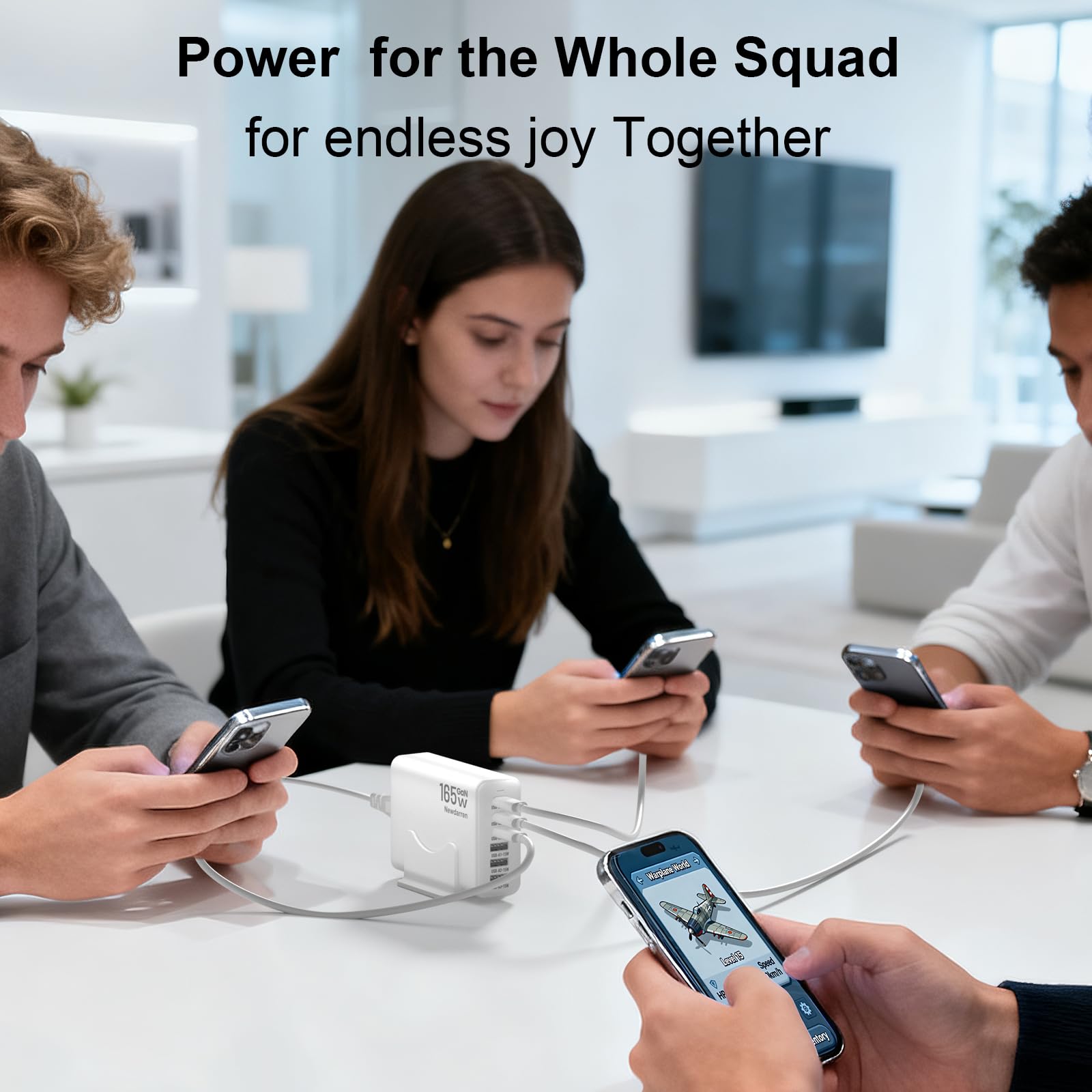 iPhone 17 Charger USB C Fast Charger Block, 3 Type C Port Each 40W Charger for iPhone 17 16 15 Pro Max Plus, Galaxy S25 S24 S23, iPad, Tablet, Total 165W GaN 6 Port Wall Charging Station Hub Adapter