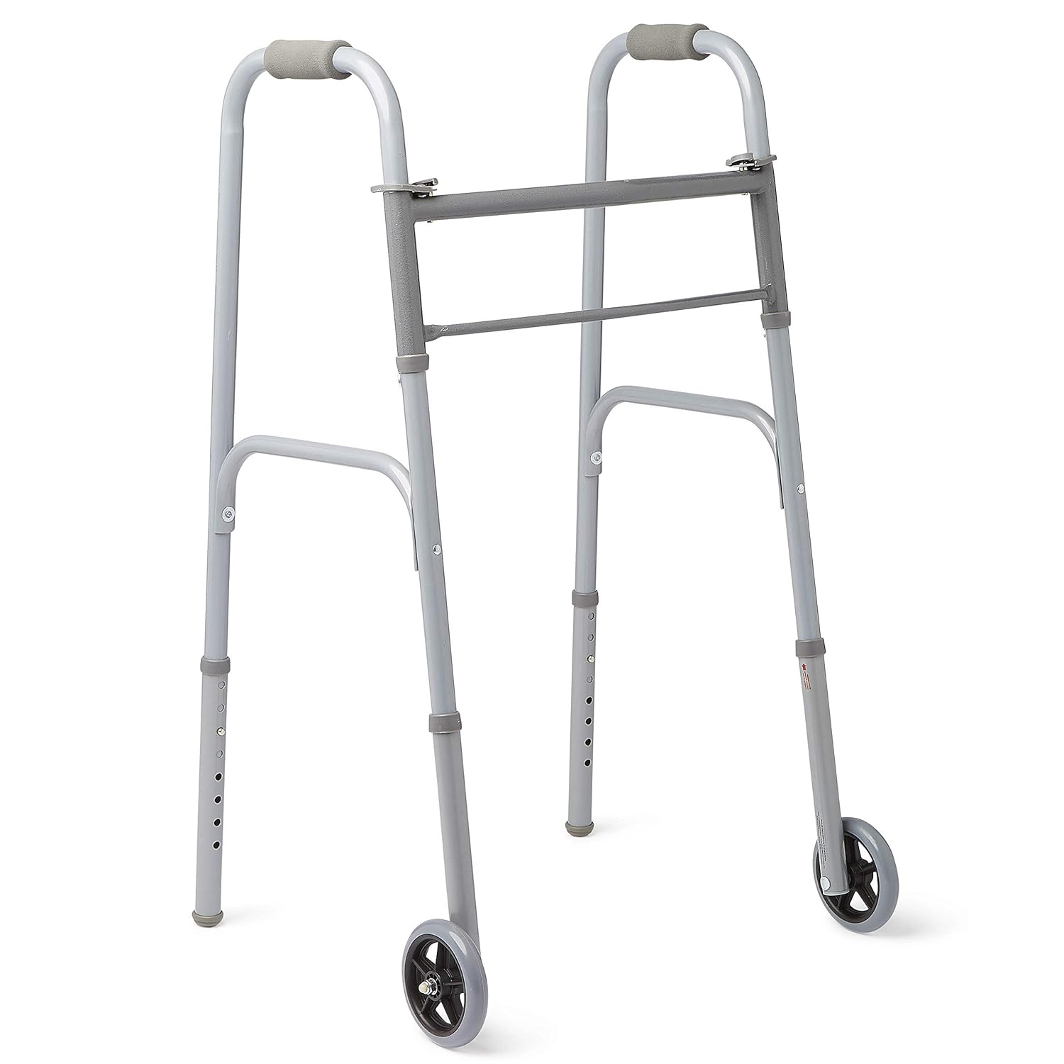 Medline Easy Care Two-Button Folding Walkers with 5" Wheels: Industrial & Scientific