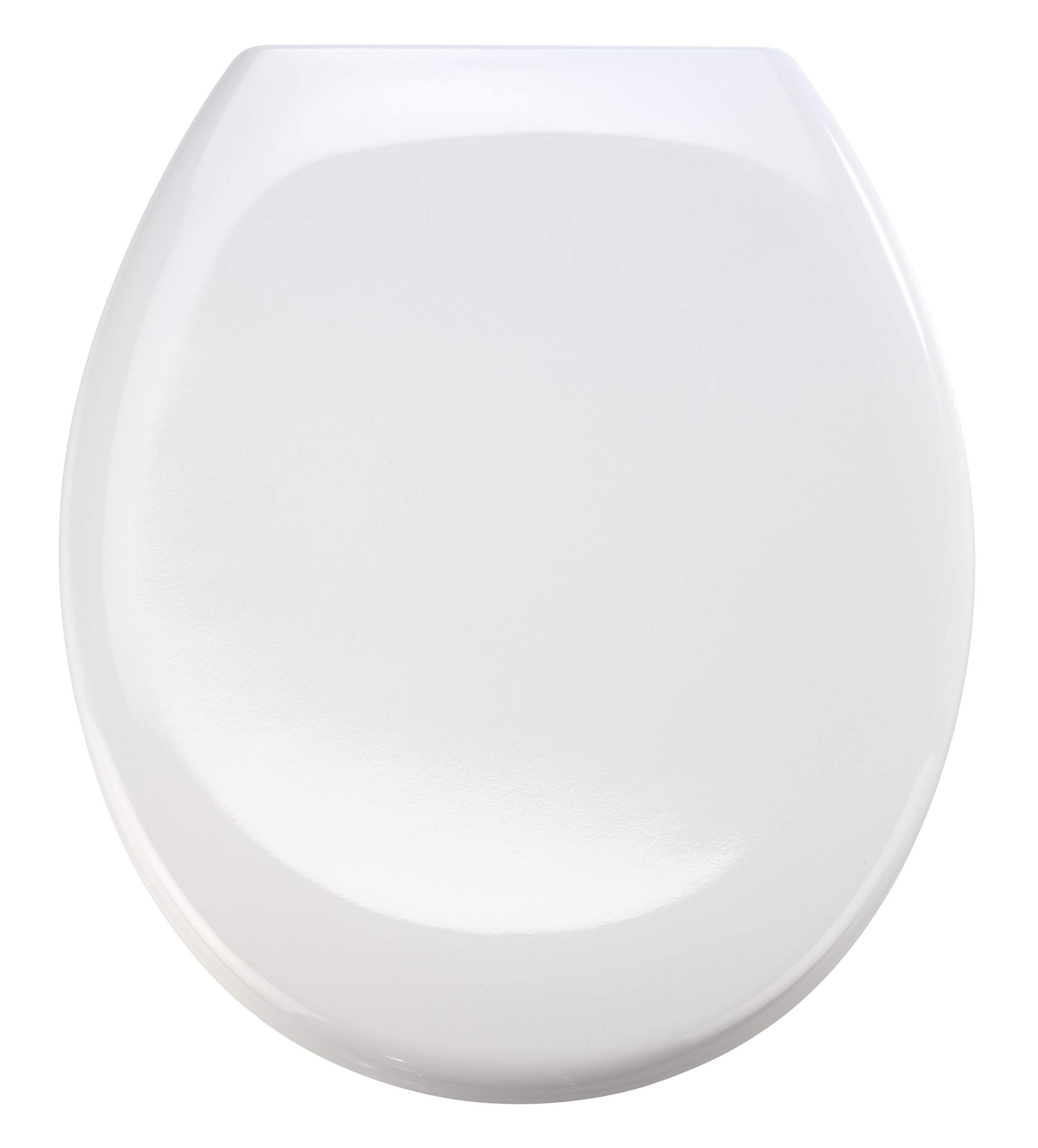 Wenko 18394100 Premium toilet seat Ottana White EasyClose soft closing mechanism, rustproof FixClip hygienic stainless steel mounting, antibacterial, Plastic Duroplast, 37.6 x 45.2 cm, White