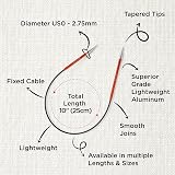 KnitPro Zing Fixed Circular Needles Asymmetrical 10" 2.75mm Knit Pro view 3