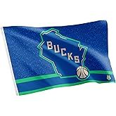 Desert Cactus Milwaukee Bucks Flag NBA 100% Polyester Indoor Outdoor 3x5 feet National Basketball Association Team Flags (Flag City Edition 2023 A)