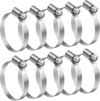 Bolatus 10 Pcs Stainless Steel 32-50mm Worm Drive Hose Clamps 9mm Wide