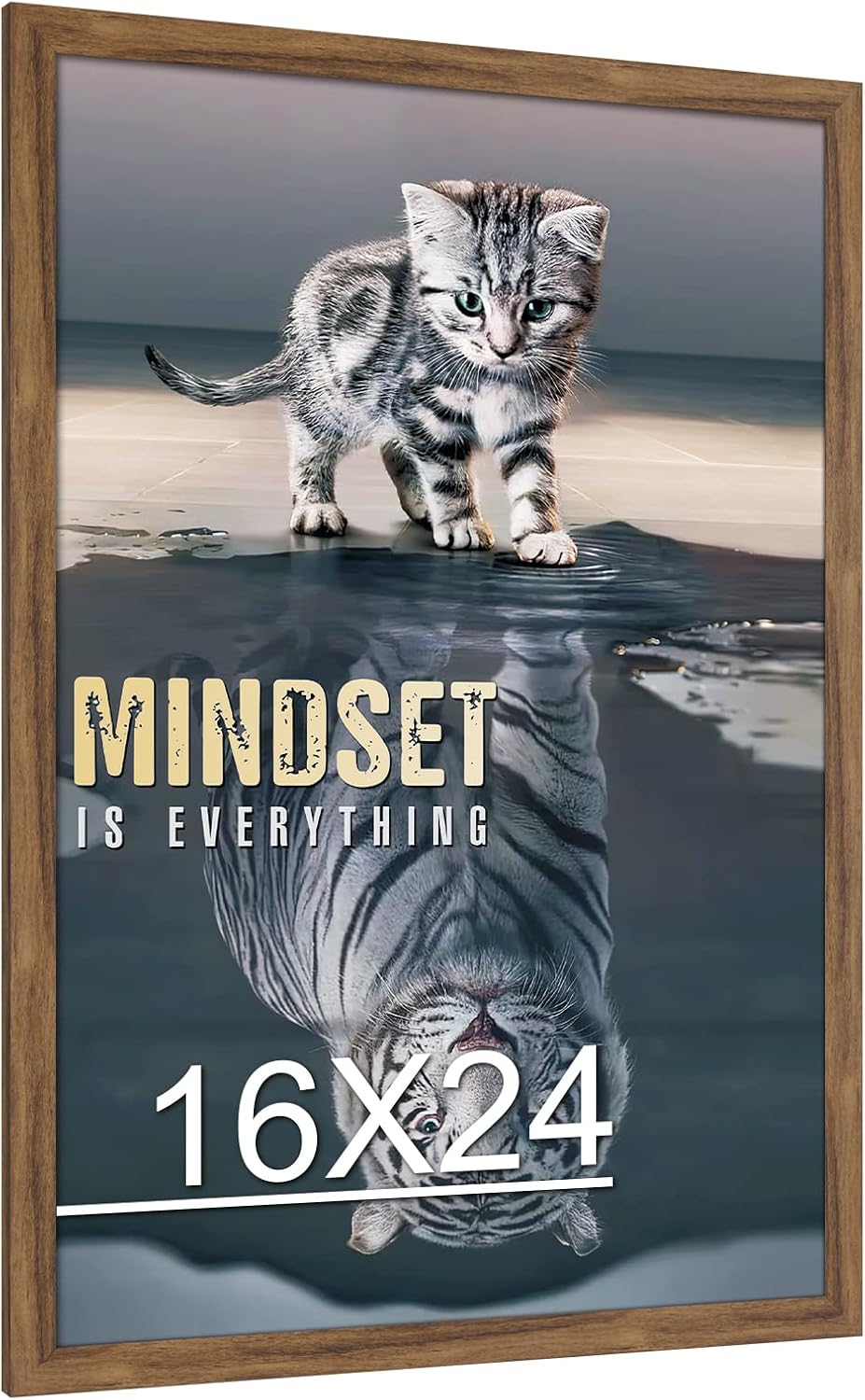 Photo Albums, Frames & Accessories - 16x24 Picture Frame Brown, Rustic 24x16in Poster Frame, Distressed 16 by 24 Canvas Frame, Large Gallery Family Concert Portrait Photo Frame, Anniversary/Birthday/Wedding/Thank you/Christmas Gift