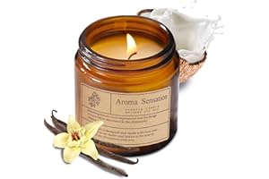 ARCASA Organic Coconut Vanilla Candles - Non Toxic Soy Candles for Home, Stress Relief & Meditation (7oz)