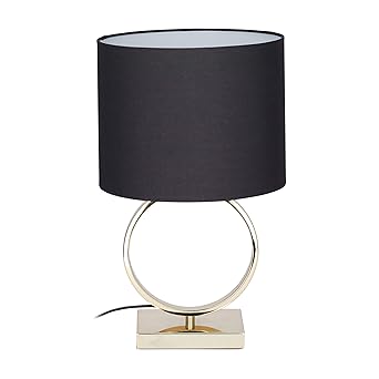 Led Tisch Lampe Wohn Zimmer Beistell Leuchte Touch Dimmer E27 Stoff Schwarz Gold