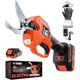 VOTREK&reg; Effort-Saving Electric Pruning Shears, Power Cuts 1.6" Branches | SK5 Steel Blade, Lightweight with Safety Lock, Brushless Motor, Battery Pruner Included for Tree Trimming
