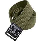 Rothco Web Belts With Open Face Buckle, Olive Drab, Black Buckle